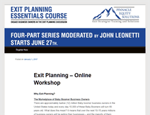Tablet Screenshot of exitplanningcourse.com